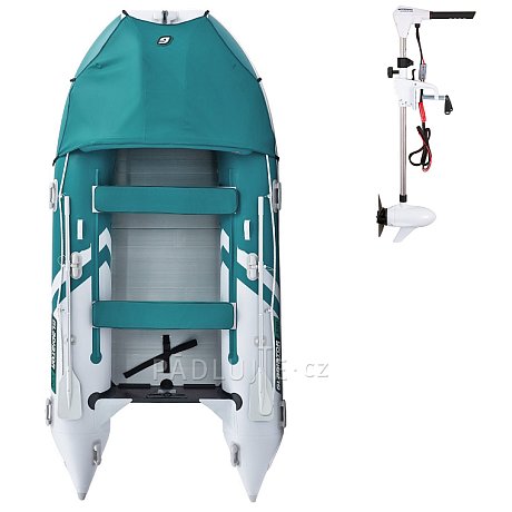 Člun GLADIATOR ACTIVE C370AL sea green white - nafukovací člun s hliníkovou podlahou