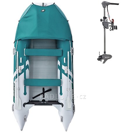 Člun GLADIATOR ACTIVE C370AL sea green white - nafukovací člun s hliníkovou podlahou