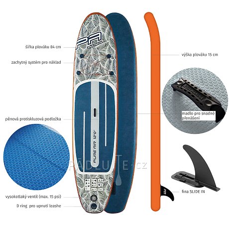 Paddleboard AQUA MARINA PURE AIR TROPIC 12'0 MINICOMBO - nafukovací