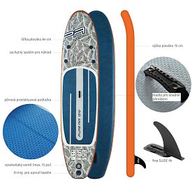 Paddleboard AQUA MARINA PURE AIR TROPIC 12'0 MINICOMBO - nafukovací