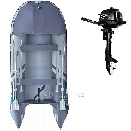 Člun GLADIATOR ACTIVE C420AL light dark grey - nafukovací člun s hliníkovou podlahou