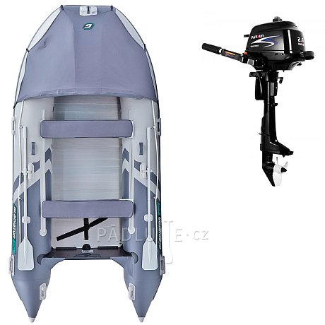 Člun GLADIATOR ACTIVE C370AL light dark grey - nafukovací člun s hliníkovou podlahou
