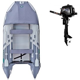 Člun GLADIATOR ACTIVE C370AL light dark grey - nafukovací člun s hliníkovou podlahou