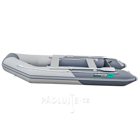 Člun GLADIATOR LIGHT AK320WF light dark grey - nafukovací člun s dřevěnou podlahou