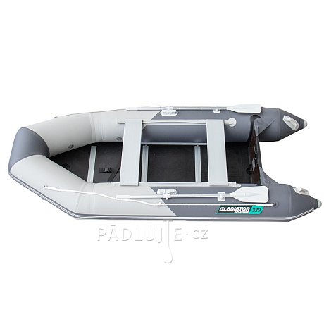 Člun GLADIATOR LIGHT AK320WF light dark grey - nafukovací člun s dřevěnou podlahou