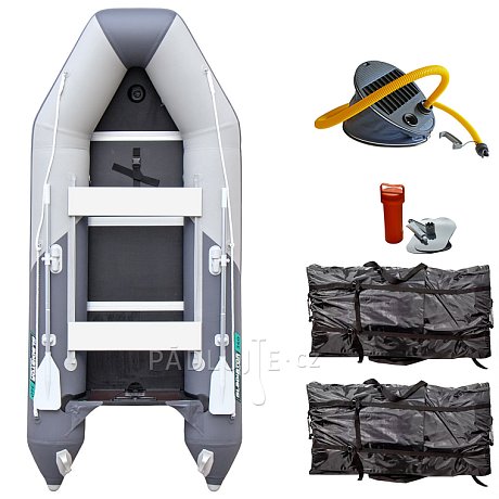 Člun GLADIATOR LIGHT AK320WF light dark grey - nafukovací člun s dřevěnou podlahou