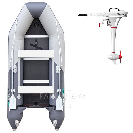 Člun GLADIATOR LIGHT AK320WF light dark grey - nafukovací člun s dřevěnou podlahou