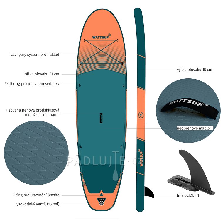Paddleboard WATTSUP F11 11'0 MINICOMBO - nafukovací