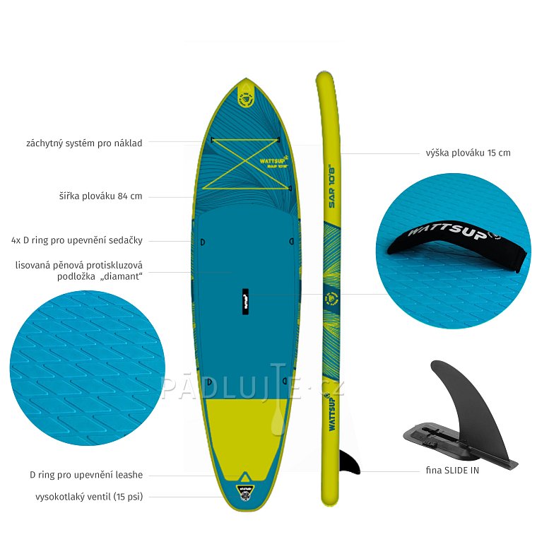 Paddleboard WATTSUP SAR 10'8 MINICOMBO - nafukovací paddleboard s pádlem
