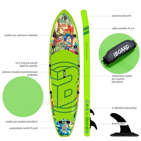 Paddleboard iBOARD 11' TOUCAN - nafukovací