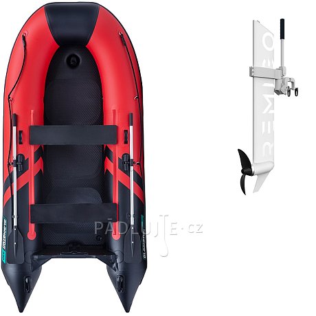 Člun GLADIATOR CLASSIC B330AD red black - nafukovací člun s vysokotlakou podlahou