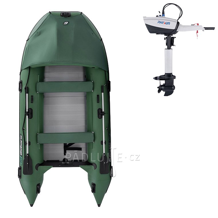 Člun GLADIATOR ACTIVE C370AL green - nafukovací člun s hliníkovou podlahou