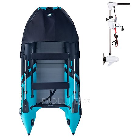Člun GLADIATOR ACTIVE C370AL black turquise - nafukovací člun s hliníkovou podlahou