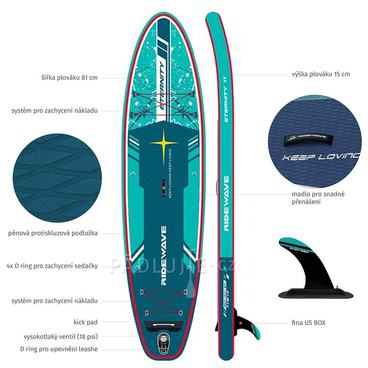 Paddleboard RIDEWAVE Eternity 11' - nafukovací