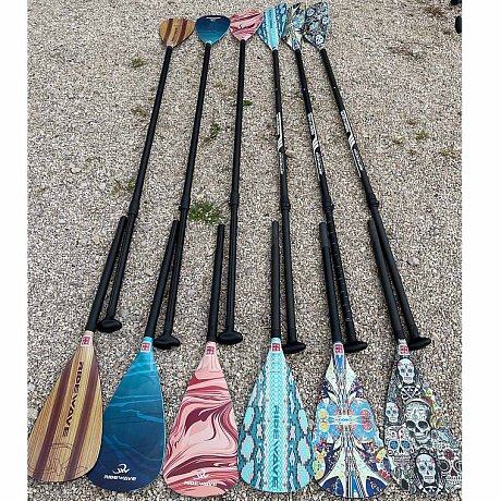 Pádlo RIDEWAVE Conquerbrace Combo 4-dílné s karbonovým shaftem nastavitelné pro paddleboard i kajak