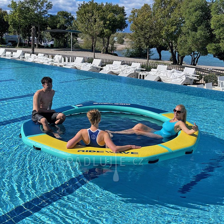 Nafukovací kruhový DOCK RIDEWAVE se síťovým středem průměr 198 cm