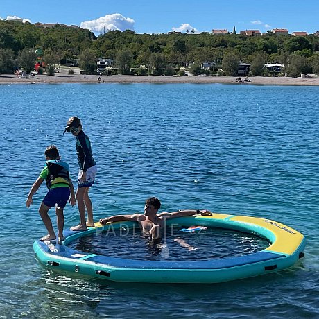 Nafukovací kruhový DOCK RIDEWAVE se síťovým středem průměr 245 cm