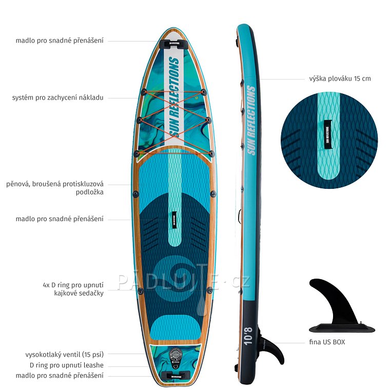 Paddleboard SUN REFLECTIONS M 10'8'' MINICOMBO - nafukovací