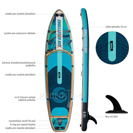 Paddleboard SUN REFLECTIONS M 10'8'' MINICOMBO Ocean mirage - nafukovací