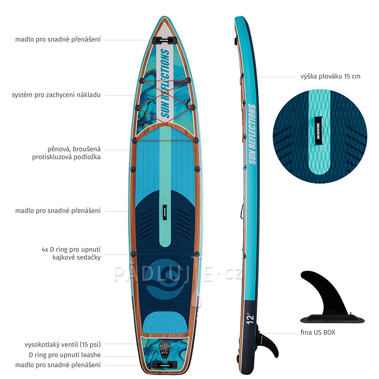 Paddleboard SUN REFLECTIONS XL 12'0'' - nafukovací