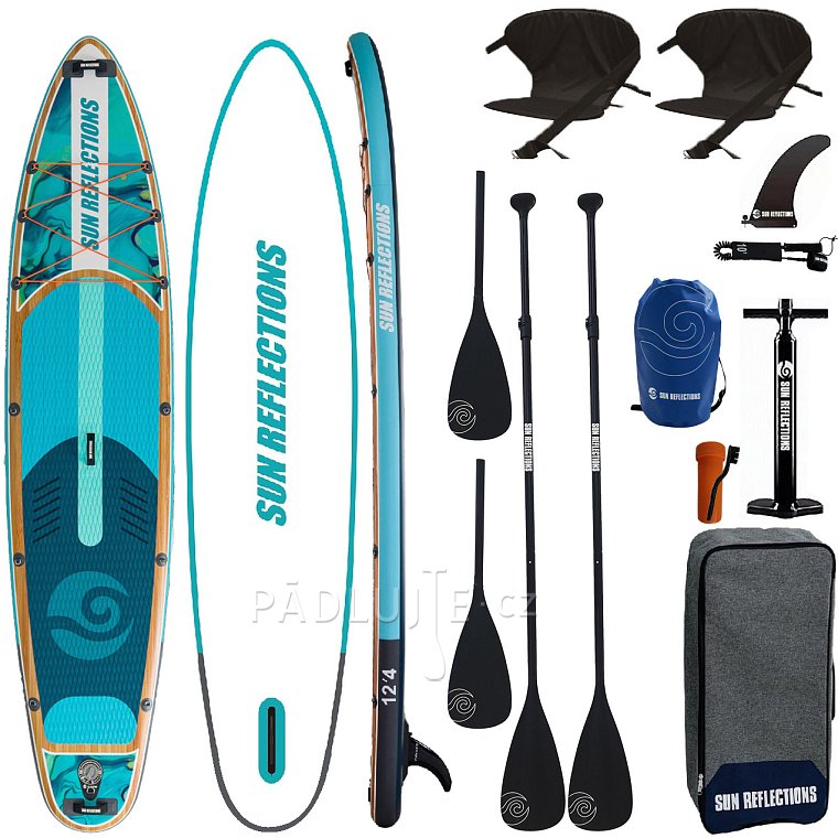 Paddleboard SUN REFLECTIONS MULTI 12'4'' MINICOMBO Ocean mirage - nafukovací