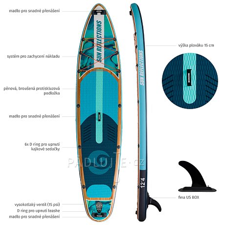 Paddleboard SUN REFLECTIONS MULTI 12'4'' MINICOMBO Ocean mirage - nafukovací