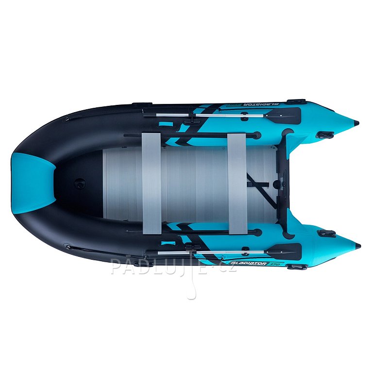 Člun GLADIATOR CLASSIC B370AL black turquoise - nafukovací člun s hliníkovou podlahou