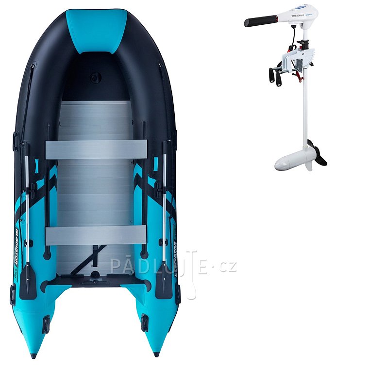 Člun GLADIATOR CLASSIC B370AL black turquoise - nafukovací člun s hliníkovou podlahou