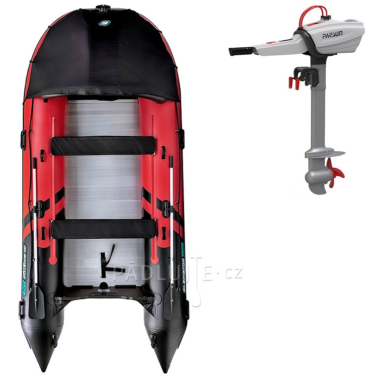 Člun GLADIATOR ACTIVE C420AL red black - nafukovací člun s hliníkovou podlahou