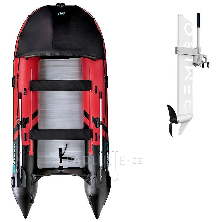 Člun GLADIATOR ACTIVE C420AL red black - nafukovací člun s hliníkovou podlahou