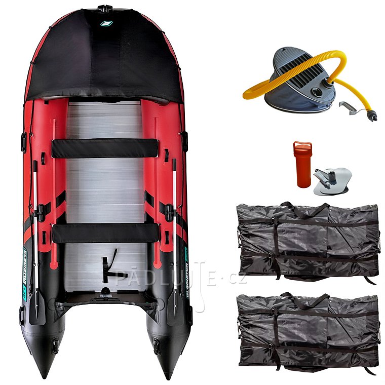 Člun GLADIATOR ACTIVE C420AL red black - nafukovací člun s hliníkovou podlahou