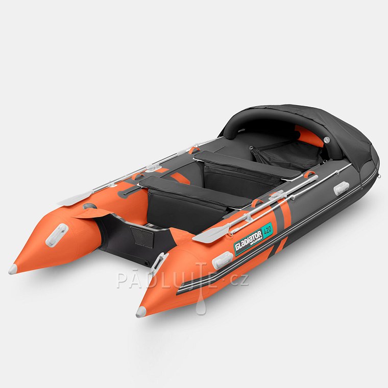 Člun GLADIATOR ACTIVE C420AL orange dark grey - nafukovací člun s hliníkovou podlahou