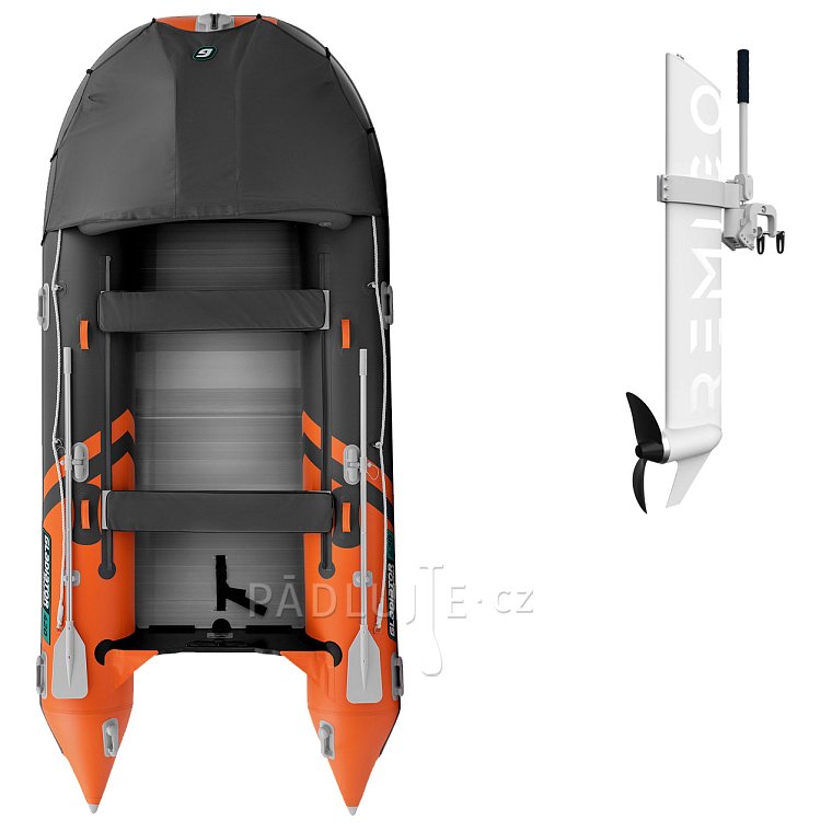 Člun GLADIATOR ACTIVE C420AL orange dark grey - nafukovací člun s hliníkovou podlahou
