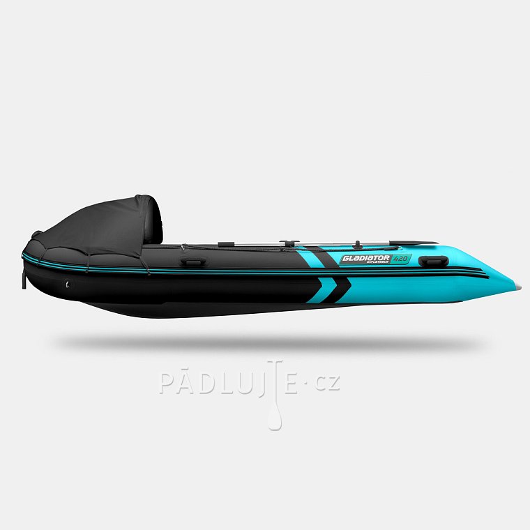 Člun GLADIATOR ACTIVE C420AL black turquoise - nafukovací člun s hliníkovou podlahou