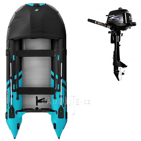 Člun GLADIATOR ACTIVE C420AL black turquoise - nafukovací člun s hliníkovou podlahou