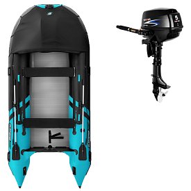 Člun GLADIATOR ACTIVE C420AL black turquoise - nafukovací člun s hliníkovou podlahou