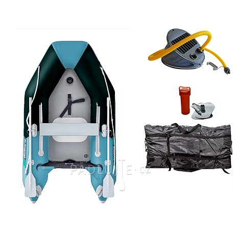 Člun GLADIATOR AK240AD black turquoise - nafukovací člun s vysokotlakou podlahou