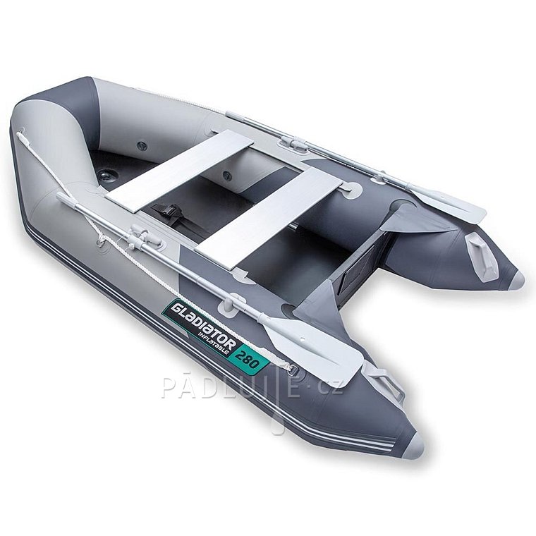 Člun GLADIATOR LIGHT AK280 light dark gray - nafukovací člun s dřevěnou podlahou