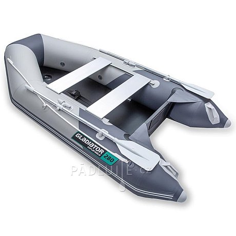 Člun GLADIATOR LIGHT AK280WF light dark gray - nafukovací člun s dřevěnou podlahou