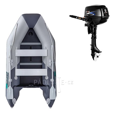 Člun GLADIATOR LIGHT AK280WF light dark gray - nafukovací člun s dřevěnou podlahou