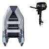 Člun GLADIATOR LIGHT AK280WF light dark gray - nafukovací člun s dřevěnou podlahou