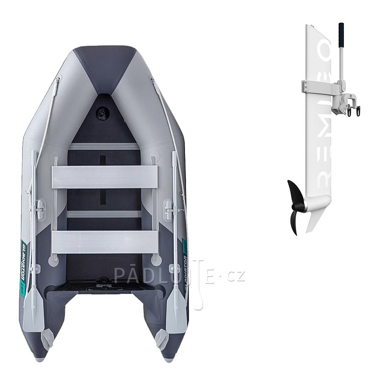 Člun GLADIATOR LIGHT AK280 light dark gray - nafukovací člun s dřevěnou podlahou