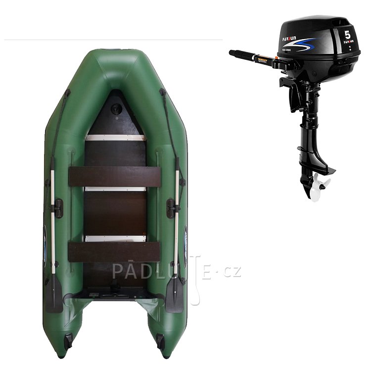 Člun GLADIATOR LIGHT AK280 green - nafukovací člun s dřevěnou podlahou