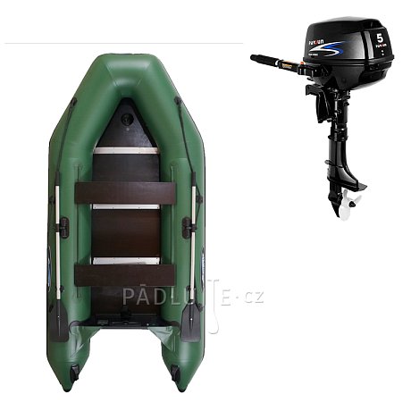 Člun GLADIATOR LIGHT AK280WF green - nafukovací člun s dřevěnou podlahou