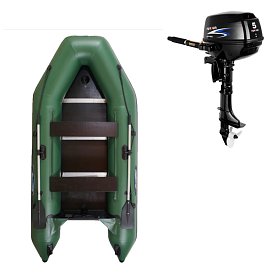 Člun GLADIATOR LIGHT AK280WF green - nafukovací člun s dřevěnou podlahou