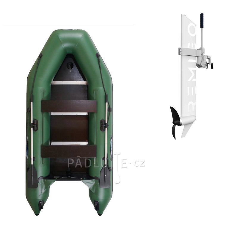 Člun GLADIATOR LIGHT AK280 green - nafukovací člun s dřevěnou podlahou