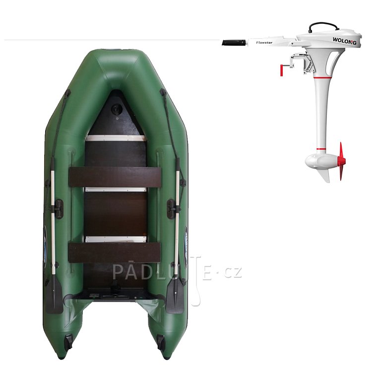 Člun GLADIATOR LIGHT AK280 green - nafukovací člun s dřevěnou podlahou