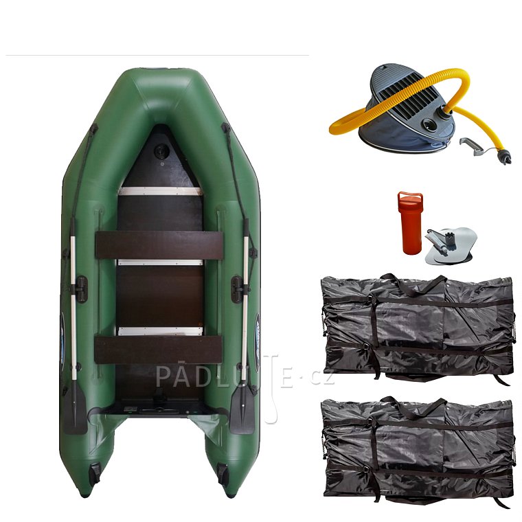 Člun GLADIATOR LIGHT AK280 green - nafukovací člun s dřevěnou podlahou