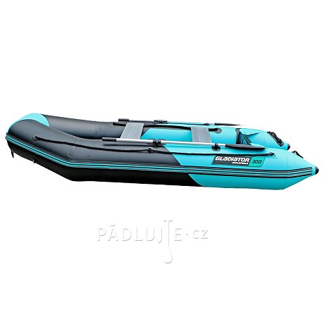 Člun GLADIATOR LIGHT AK300AD black turquoise - nafukovací člun s vysokotlakou podlahou