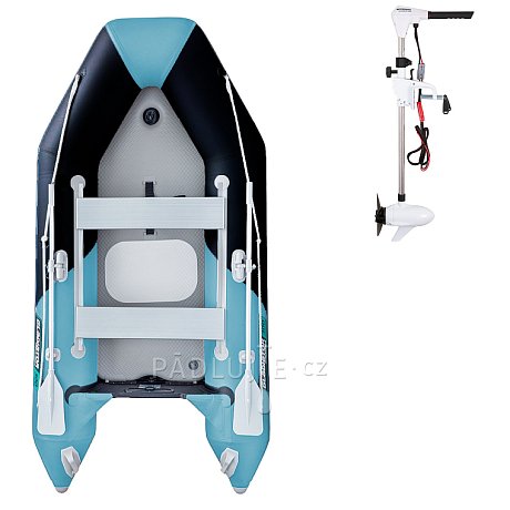 Člun GLADIATOR LIGHT AK300AD black turquoise - nafukovací člun s vysokotlakou podlahou